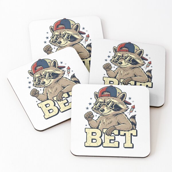 Item preview, Patriotic Raccoon "BET" Slang - 4th of July USA Hat & Sunglasses designed and sold by BumbleBloom7.
