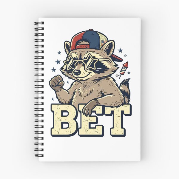 Item preview, Patriotic Raccoon "BET" Slang - 4th of July USA Hat & Sunglasses designed and sold by BumbleBloom7.
