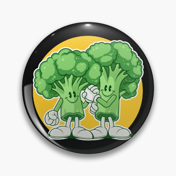 Item preview, Retro Cartoon Broccoli Friends Fist Bump designed and sold by Lexkon Liu's art.