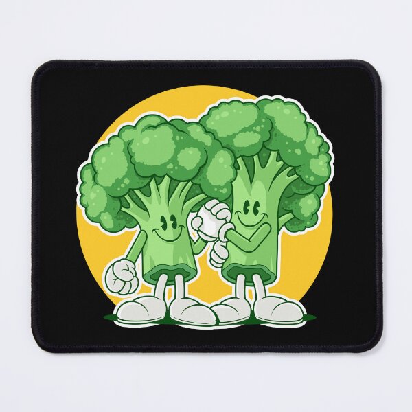 Item preview, Retro Cartoon Broccoli Friends Fist Bump designed and sold by Lexkon Liu's art.