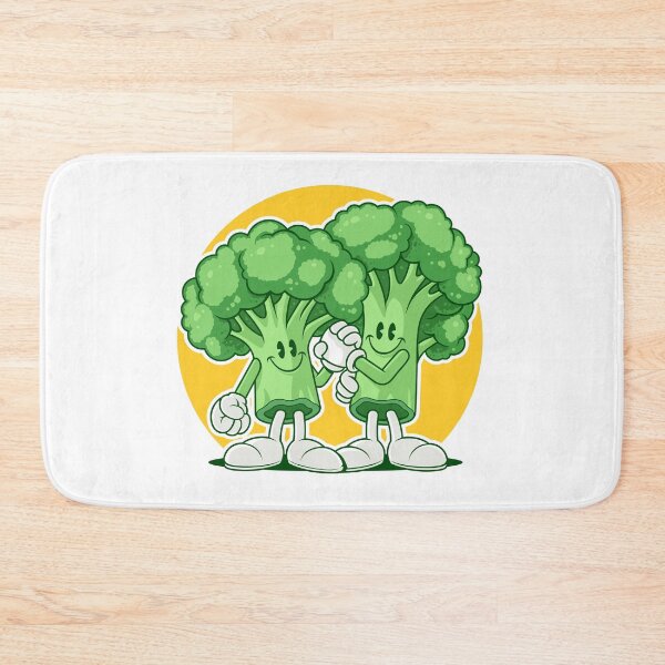 Item preview, Retro Cartoon Broccoli Friends Fist Bump designed and sold by Lexkon Liu's art.
