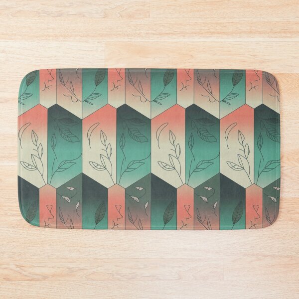 Item preview, Colourful Geometric Hexagon Pattern | Botanical Leaf Seamless Repeat designed and sold by Midnight Veil Designs.