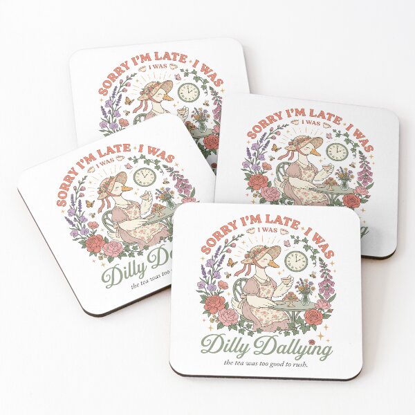 Item preview, Sorry I'm Late I Was Dilly Dallying - Cottagecore Goose Tea Party designed and sold by BumbleBloom7.