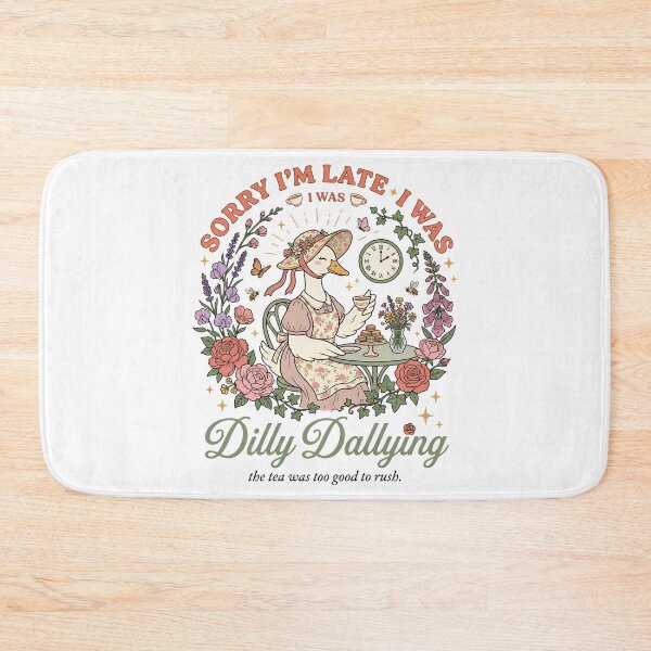Item preview, Sorry I'm Late I Was Dilly Dallying - Cottagecore Goose Tea Party designed and sold by BumbleBloom7.