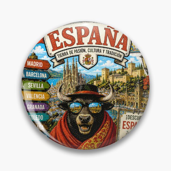 Item preview, Spain Iberian Adventure Bull Travel Art designed and sold by AtuqStudio.