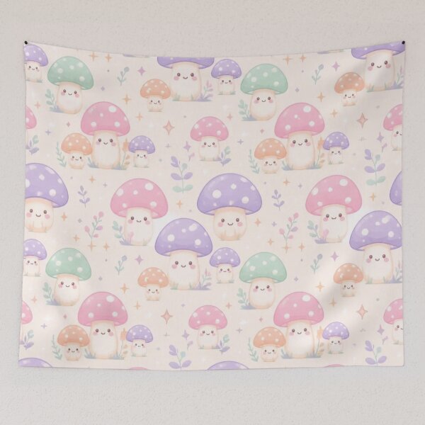 Item preview, Pastel Mushroom Cluster Cute Pattern designed and sold by StickyGuys.
