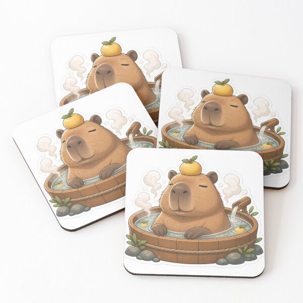 Item preview, Capybara Hot Spring Zen Cute Animal designed and sold by StickyGuys.
