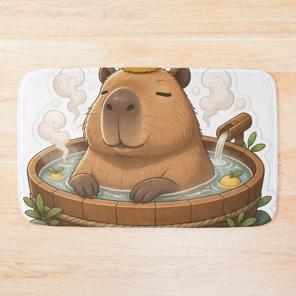 Item preview, Capybara Hot Spring Zen Cute Animal designed and sold by StickyGuys.