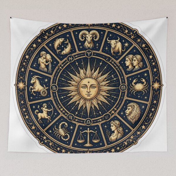 Item preview, Vintage Astrology Wheel Zodiac Emblem designed and sold by StickyGuys.