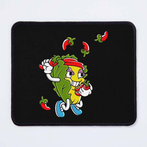 Item preview, Retro Cartoon Lettuce Juggling Chili Peppers designed and sold by Lexkon Liu's art.