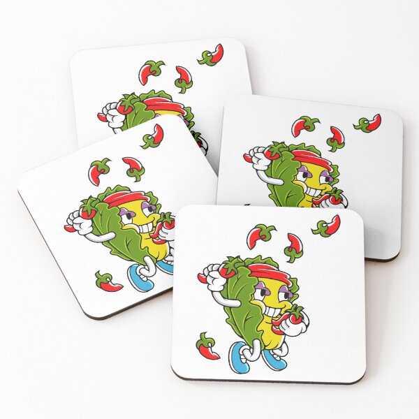Item preview, Retro Cartoon Lettuce Juggling Chili Peppers designed and sold by Lexkon Liu's art.