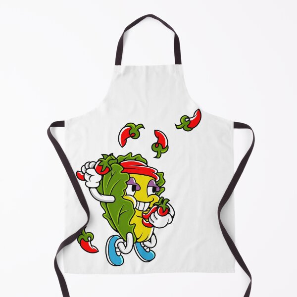 Item preview, Retro Cartoon Lettuce Juggling Chili Peppers designed and sold by Lexkon Liu's art.