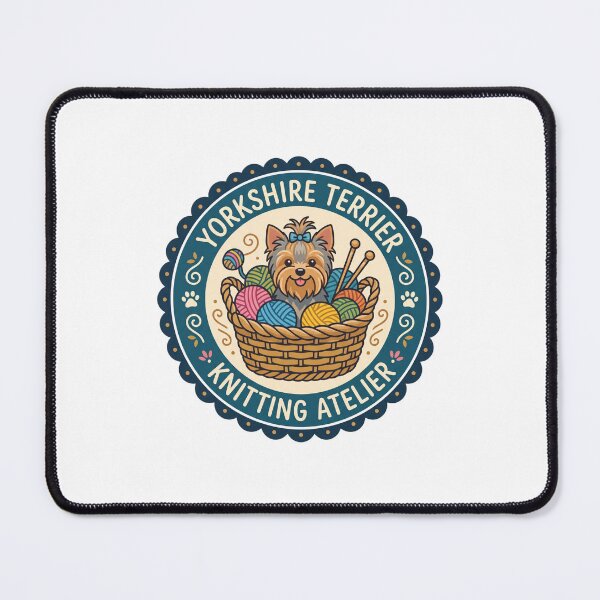 Item preview, Yorkshire Terrier Knitting Atelier Yarn Ball Needle Craft designed and sold by PictoVibe.