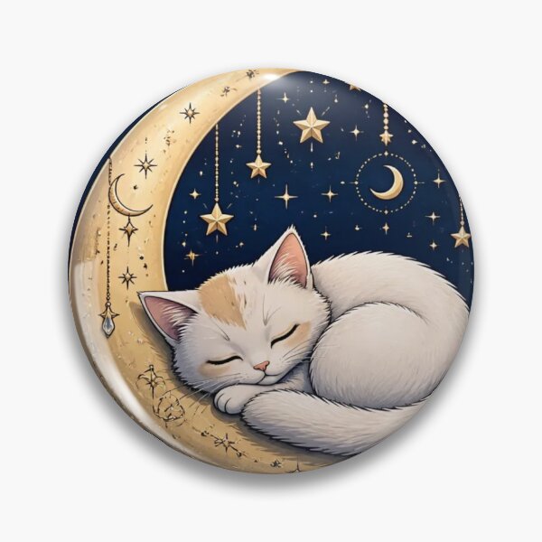 Item preview, Sleepy Cat Moon Celestial Cat Lover designed and sold by StickyGuys.