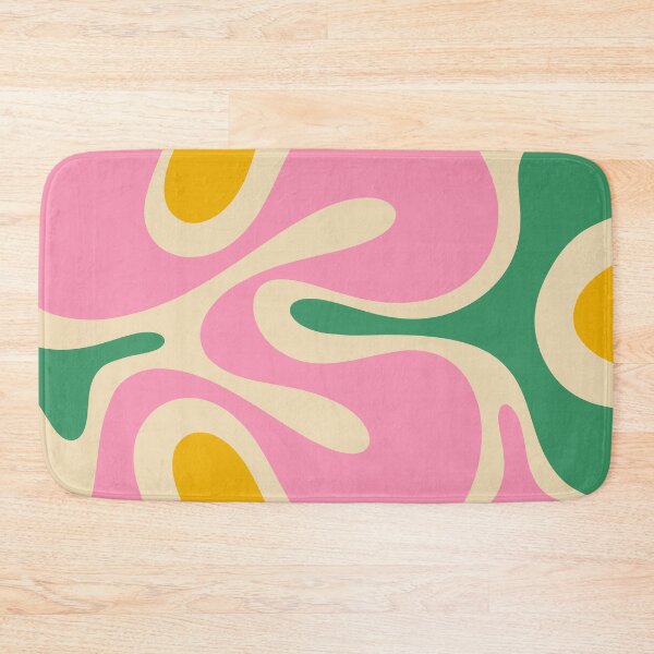Item preview, Colorful Retro Abstract Smooth Contours Pink Green Mustard designed and sold by kierkegaard.