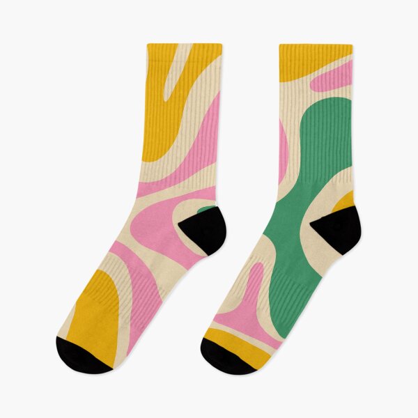 Item preview, Colorful Retro Abstract Smooth Contours Pink Green Mustard designed and sold by kierkegaard.