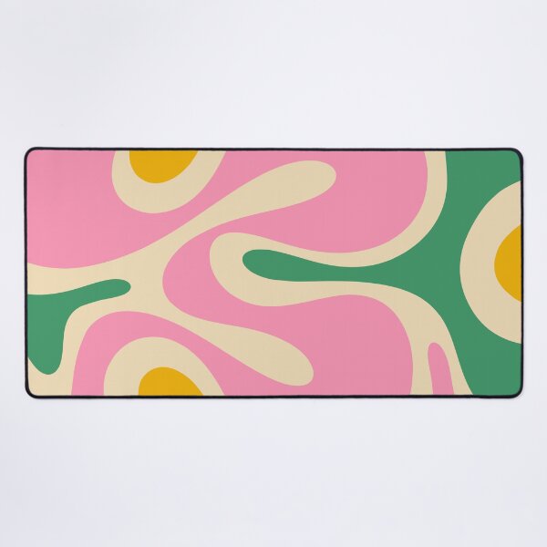 Item preview, Colorful Retro Abstract Smooth Contours Pink Green Mustard designed and sold by kierkegaard.