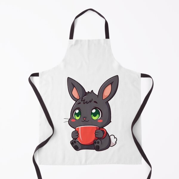 Item preview, Cute kawaii black bunny with a red cup 01 designed and sold by ChameleonStars.