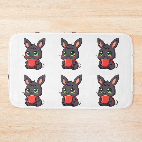 Item preview, Cute kawaii black bunny with a red cup 01 designed and sold by ChameleonStars.