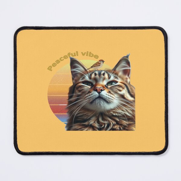 Item preview, Cute Cat with Bird Friend Retro Vintage Sunset Aesthetic designed and sold by hoodiehood.