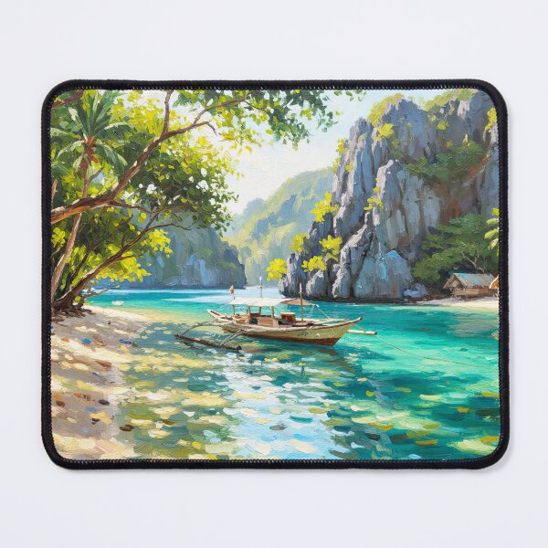 Item preview, El Nido Tranquil Cove — Palawan Philippine Lagoon Oil Painting Art designed and sold by Francis & May.
