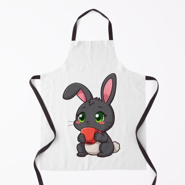 Item preview, Cute kawaii black bunny with a red cup 02 designed and sold by ChameleonStars.