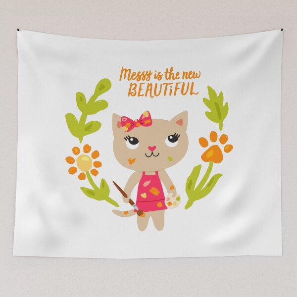 Item preview, Messy Is the New Beautiful - Cat Artist Painter designed and sold by Mandy Porta LLC.