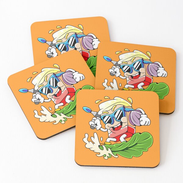 Item preview, Retro Cartoon Pork Belly Surfing Lettuce designed and sold by Lexkon Liu's art.