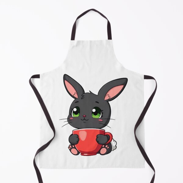Item preview, Cute kawaii black bunny with a red cup 03 designed and sold by ChameleonStars.