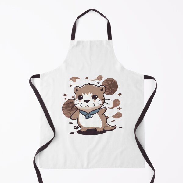Item preview, Waving Brown Otter Cute Chibi Art designed and sold by Indulgentjapan.
