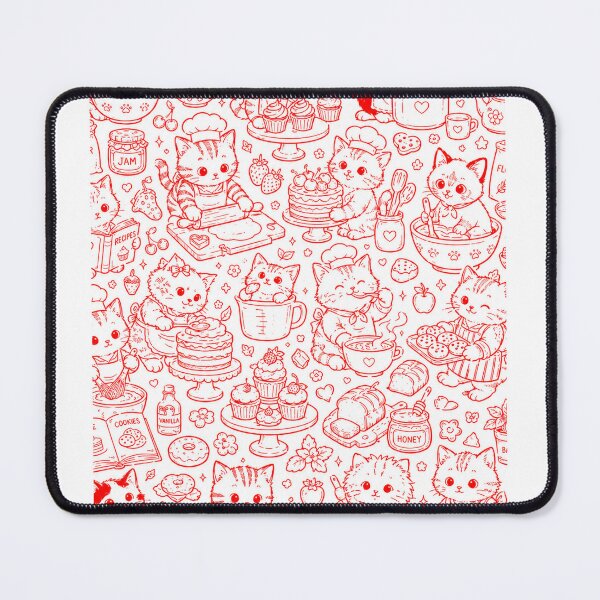 Item preview, Red Cats Baking Art  Whimsical Kitten Bakery Wall Art designed and sold by TerScott.