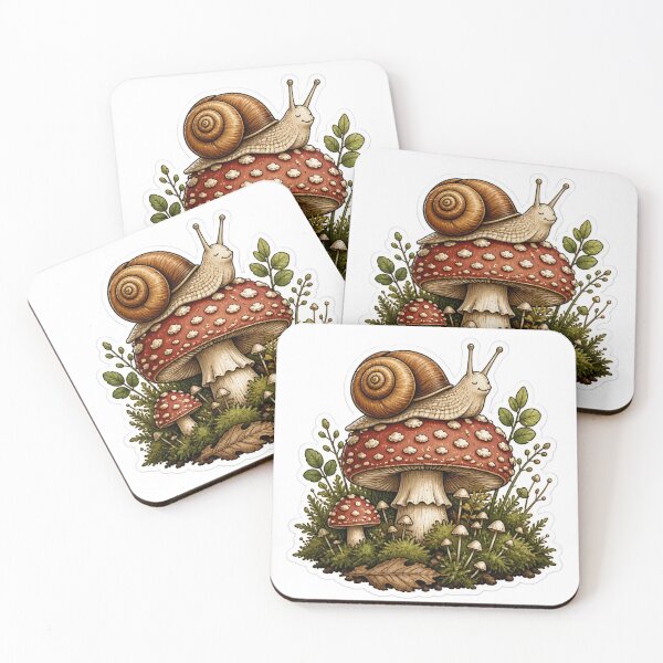 Item preview, Goblincore Snail Toadstool Forest Friend designed and sold by StickyGuys.