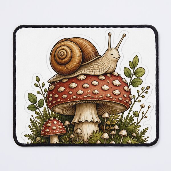 Item preview, Goblincore Snail Toadstool Forest Friend designed and sold by StickyGuys.