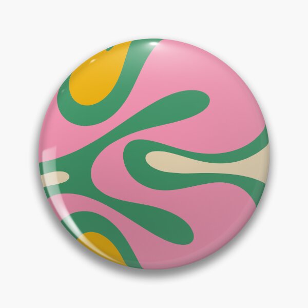 Item preview, Colourful Retro Abstract Smooth Contours Pink Green Mustard designed and sold by kierkegaard.