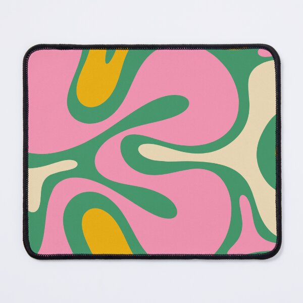 Item preview, Colourful Retro Abstract Smooth Contours Pink Green Mustard designed and sold by kierkegaard.