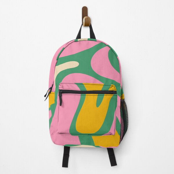 Item preview, Colourful Retro Abstract Smooth Contours Pink Green Mustard designed and sold by kierkegaard.
