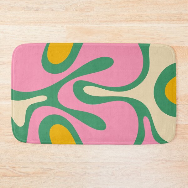 Item preview, Colourful Retro Abstract Smooth Contours Pink Green Mustard designed and sold by kierkegaard.