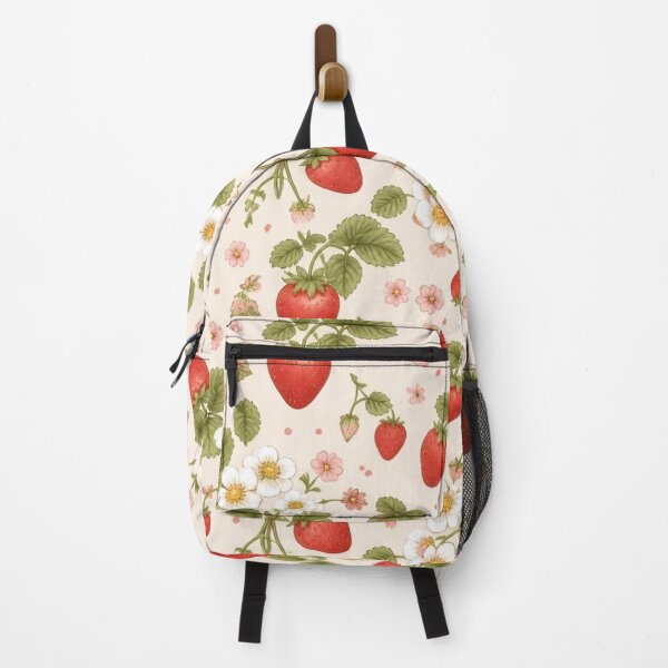 Item preview, Cottagecore Strawberry Floral Pattern designed and sold by StickyGuys.