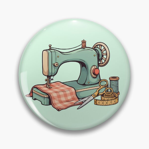 Item preview, Sewing Machine with Fabric, Scissors & Measuring Tape | Sewing Lover Illustration | Seamstress Gift designed and sold by MarJul.
