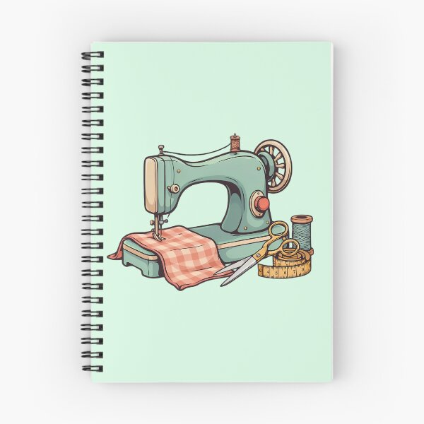 Item preview, Sewing Machine with Fabric, Scissors & Measuring Tape | Sewing Lover Illustration | Seamstress Gift designed and sold by MarJul.