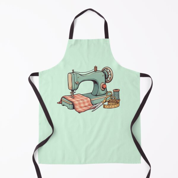 Item preview, Sewing Machine with Fabric, Scissors & Measuring Tape | Sewing Lover Illustration | Seamstress Gift designed and sold by MarJul.
