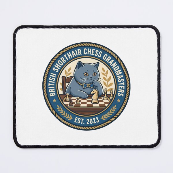 Item preview, British Shorthair Chess Grandmasters Board Knight Checkmate designed and sold by PictoVibe.