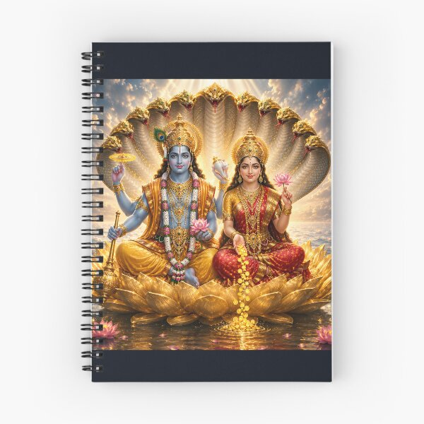 Item preview, Lord Vishnu Lakshmi Golden Lotus Art designed and sold by hutofdesigns.