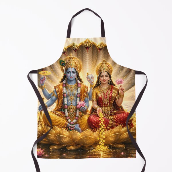 Item preview, Lord Vishnu Lakshmi Golden Lotus Art designed and sold by hutofdesigns.