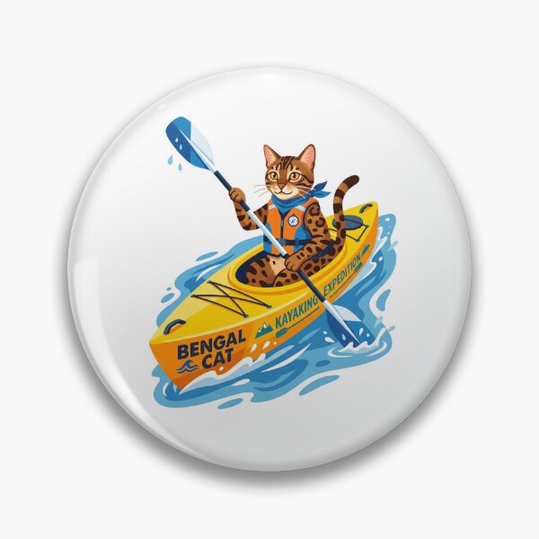 Item preview, Bengal Cat Kayaking Expedition River Rapid Paddle designed and sold by PictoVibe.