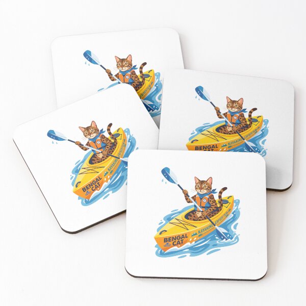 Item preview, Bengal Cat Kayaking Expedition River Rapid Paddle designed and sold by PictoVibe.