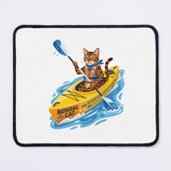 Item preview, Bengal Cat Kayaking Expedition River Rapid Paddle designed and sold by PictoVibe.