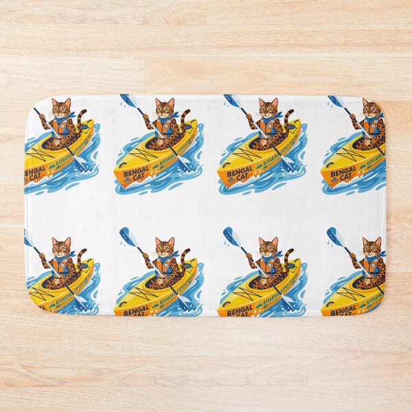 Item preview, Bengal Cat Kayaking Expedition River Rapid Paddle designed and sold by PictoVibe.