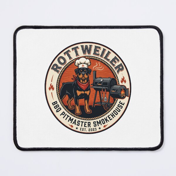 Item preview, Rottweiler BBQ Pitmaster Smokehouse Charcoal Grill Chef designed and sold by PictoVibe.