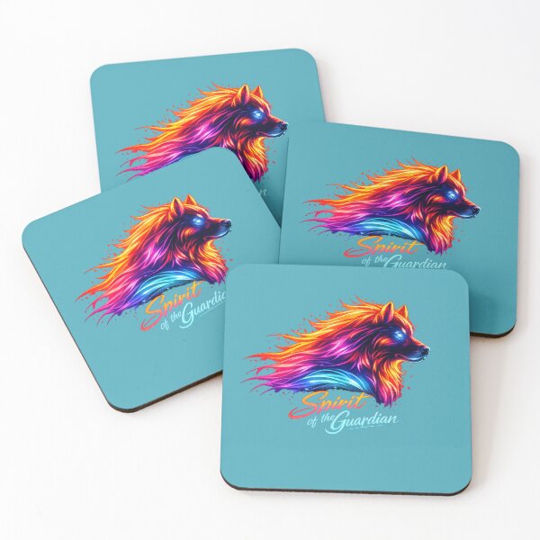 Item preview, Spirit of the Guardian – Vibrant Neon Dog Art Design for Animal Lovers designed and sold by EdgeSphere.